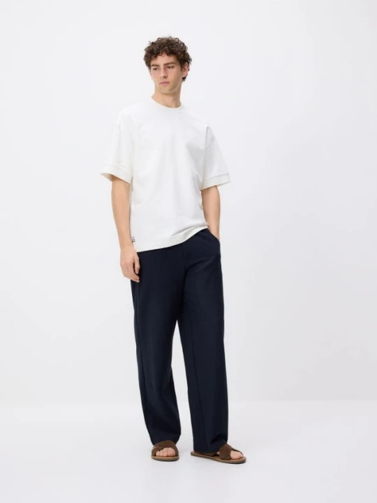 Foto del prodotto Reserved - Pantaloni wide leg con laccio - blu scuro