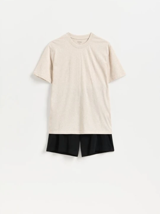 Foto del prodotto Reserved - Pigiama due pezzi in cotone - beige