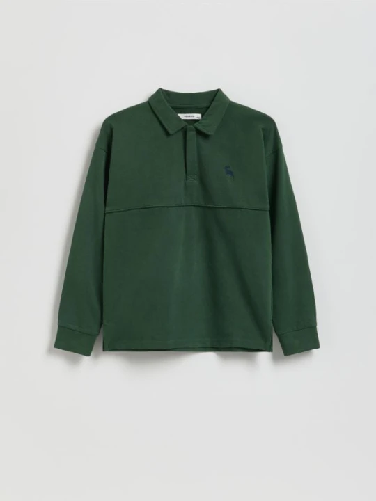 Foto del prodotto Reserved - Polo a maniche lunghe in cotone - verde scuro