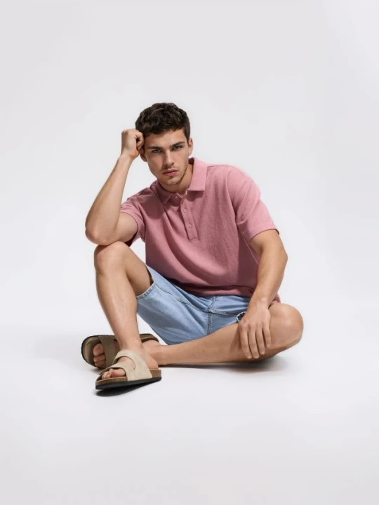 Foto del prodotto Reserved - Polo boxy - rosa cipria