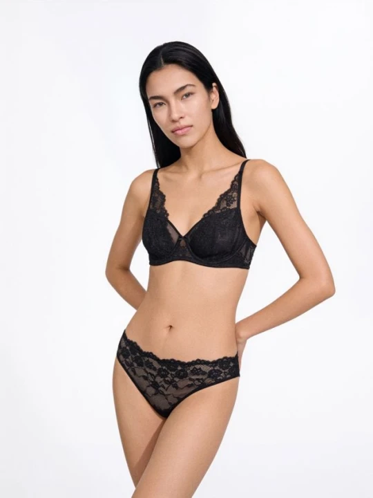 Foto del prodotto Reserved - Reggiseno morbido con dettaglio in pizzo - nero