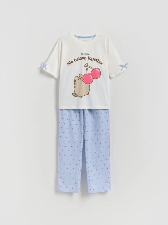 Foto del prodotto Reserved - Set pigiama Pusheen da due pezzi - panna