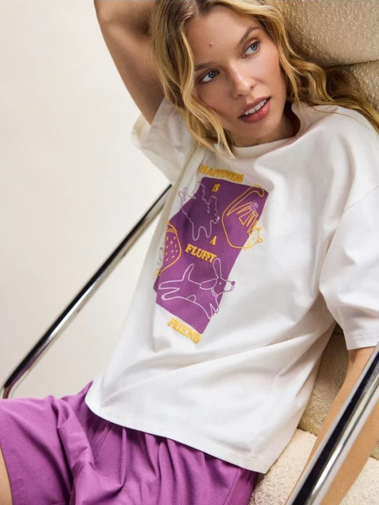 Foto del prodotto Reserved - Set pigiama stampato in due pezzi - viola scuro