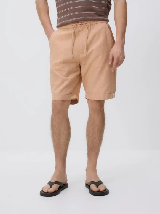 Foto del prodotto Reserved - Shorts regular con lino - arancione chiaro