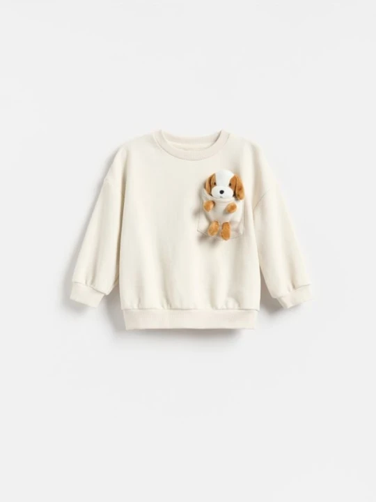 Foto del prodotto Reserved - Sweatshirt con orsetto di peluche - grigio chiaro
