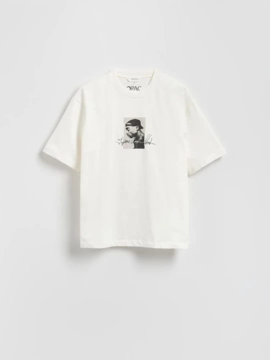 Foto del prodotto Reserved - T-shirt 2Pac - panna
