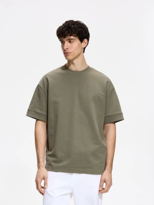 Foto del prodotto Reserved - T-shirt boxy con stampa - verde oliva chiaro