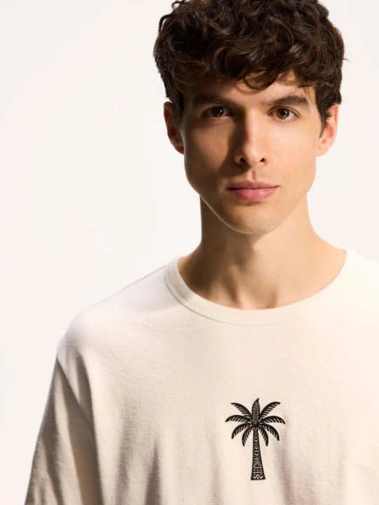 Foto del prodotto Reserved - T-shirt comfort con stampa - panna