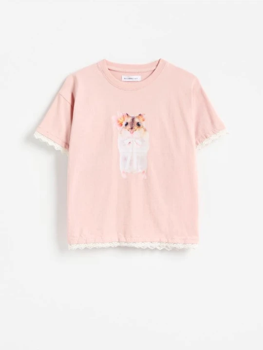 Foto del prodotto Reserved - T-shirt con stampa - rosa cipria