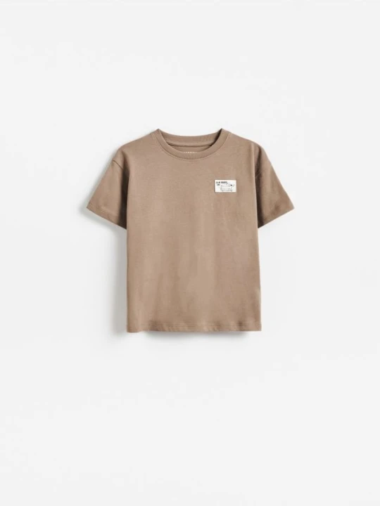 Foto del prodotto Reserved - T-shirt in cotone con patch - caffè