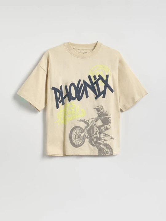 Foto del prodotto Reserved - T-shirt in cotone stampato - beige