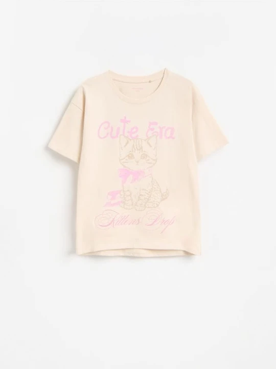 Foto del prodotto Reserved - T-shirt loose con stampa - beige