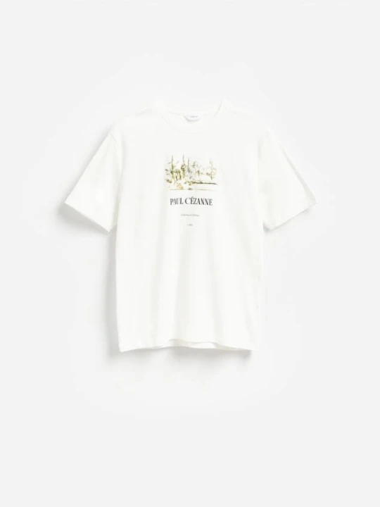Foto del prodotto Reserved - T-shirt regular fit con stampa - panna