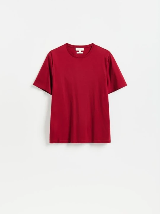 Foto del prodotto Reserved - T-shirt regular fit in misto seta - bordeaux