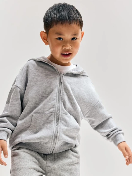 Foto del prodotto Reserved - Top da jogging con zip e cappuccio - grigio chiaro