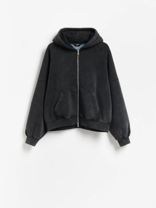 Foto del prodotto Reserved - Top da jogging con zip e cappuccio - grigio scuro