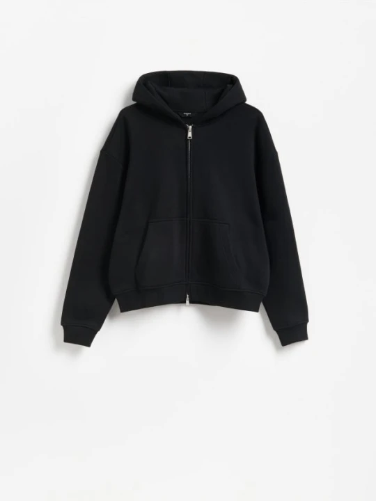 Foto del prodotto Reserved - Top da jogging con zip e cappuccio - nero