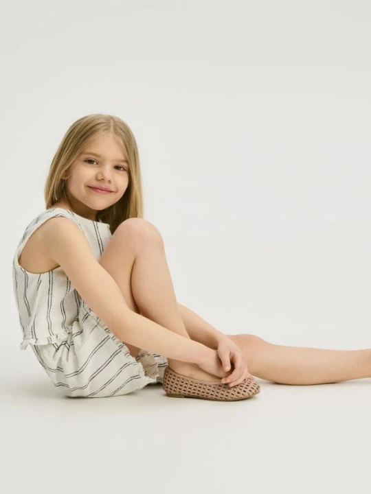 Foto del prodotto Reserved - Tuta corta a righe - beige