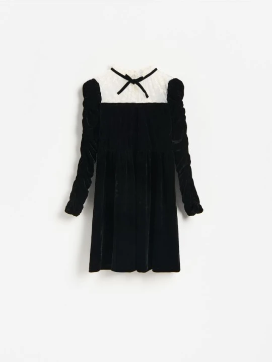 Foto del prodotto Reserved - Vestito in velour con pizzo - nero