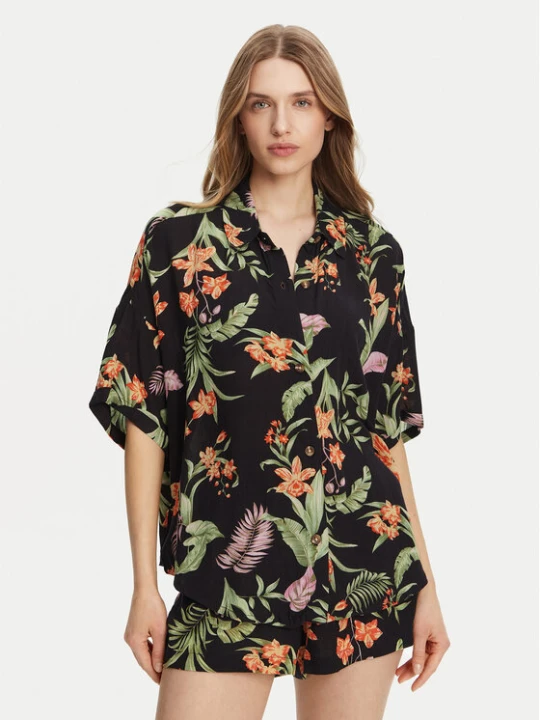Foto del prodotto Roxy Camicia Beach Nostalgia ERJWT03680 Nero Relaxed Fit