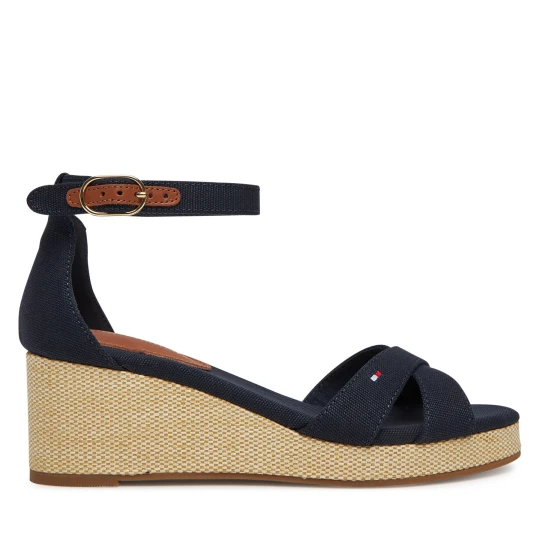 Foto del prodotto Sandali Tommy Hilfiger Flag Criss-Cros Mid Wedge Espad FW0FW08481 Blu scuro