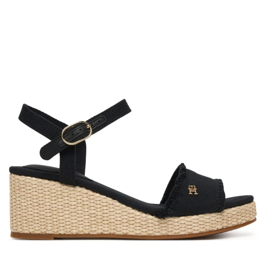 Foto del prodotto Sandali Tommy Hilfiger Mid Woven Wedge Espad Fringe FW0FW09470 Nero