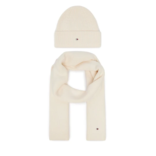 Foto del prodotto Set berretto e sciarpa Tommy Hilfiger AW0AW19136 Crema