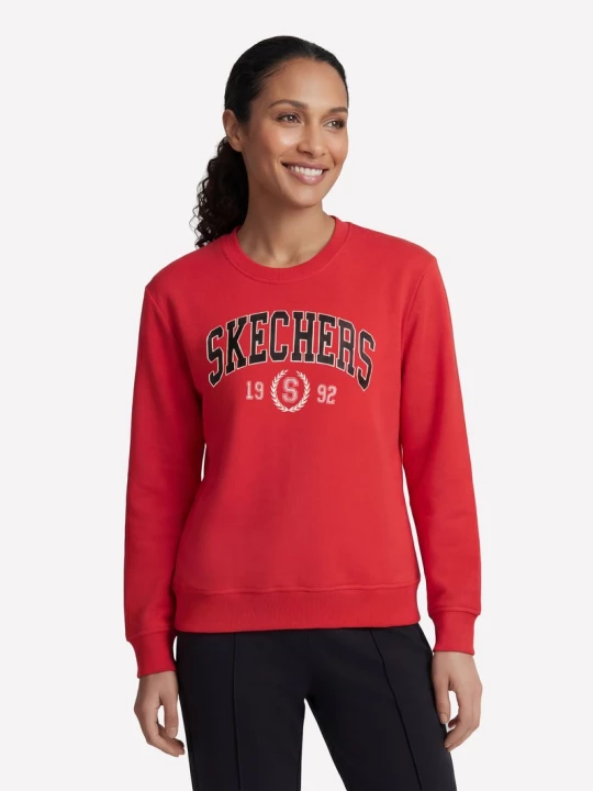 Foto del prodotto Skechers Donna Court Crew in Canna Di Fucile / Rosso