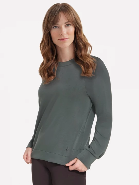 Foto del prodotto Skechers Donna Cozy Luxe Crewneck in Verde / Nero
