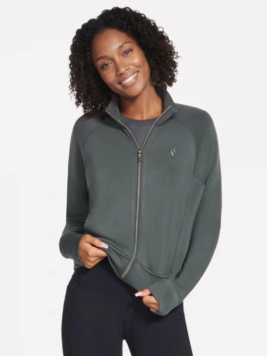 Foto del prodotto Skechers Donna Cozy Luxe Giacca in Verde / Nero bordowy