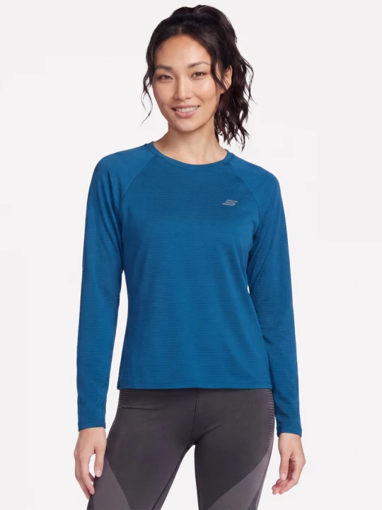 Foto del prodotto Skechers Donna GO DRI Stride Long Sleeve Crew in Bianco / Blu Navy Blue granatowy