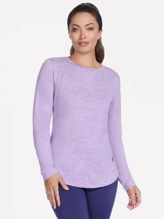 Foto del prodotto Skechers Donna GO DRI Swift Long Sleeve Tunic Crew in Bianco / Porpora Chiaro