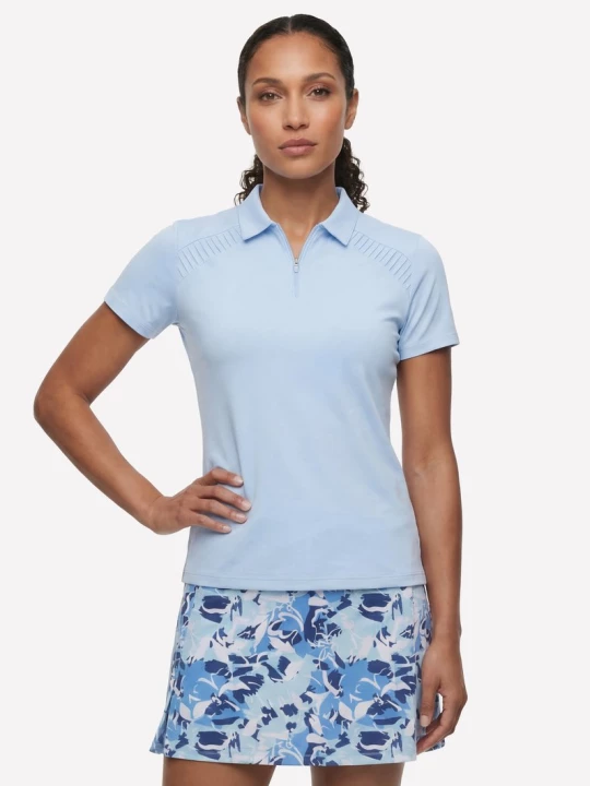 Foto del prodotto Skechers Donna GO GOLF corto Sleeve Birdie Zip Front Polo in Bianco / Grigio Chiaro zielony