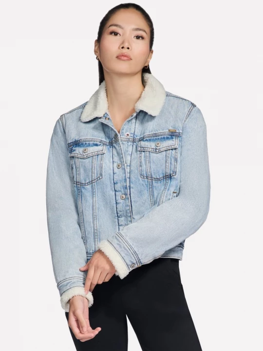 Foto del prodotto Skechers Donna Sherpa Denim Giacca in Denim / Talpa, Taglia Medio niebieski