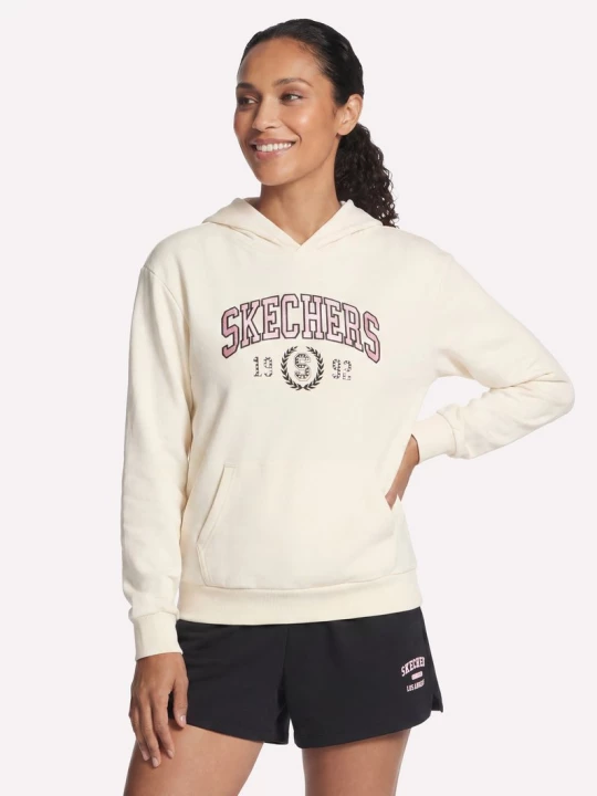 Foto del prodotto Skechers Donna Varsity felpa con cappuccio in Naturale / Grigio