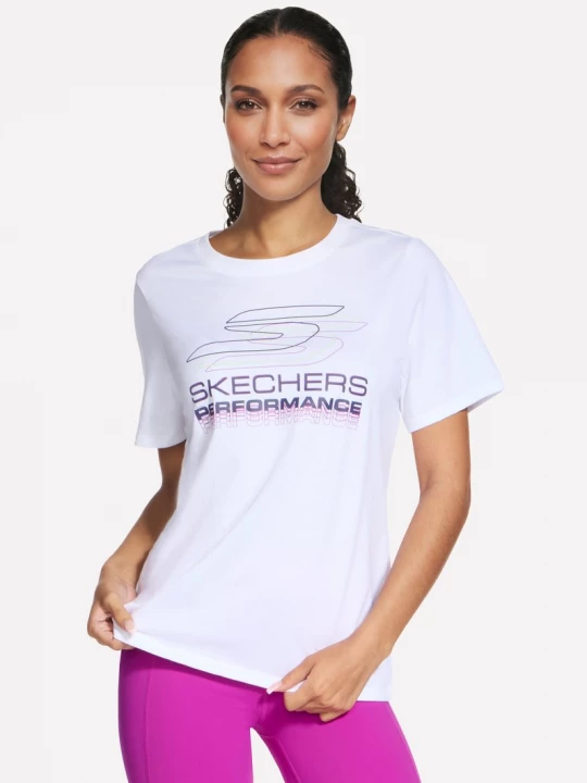 Foto del prodotto Skechers Donna Velocity maglietta in Bianco / Lavanda / Rosa