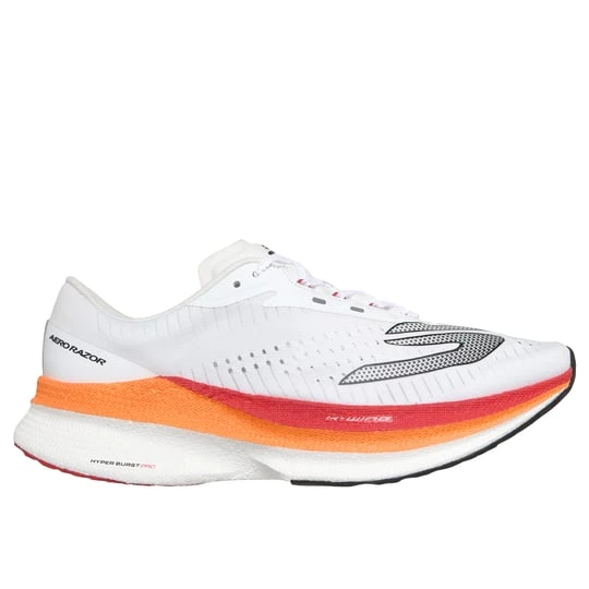 Foto del prodotto Skechers Uomo Aero Razor Sneaker in Bianco / Nero / Arancione, Vegan, Lavabile in lavatrice, Arch Fit, Hyper Burst