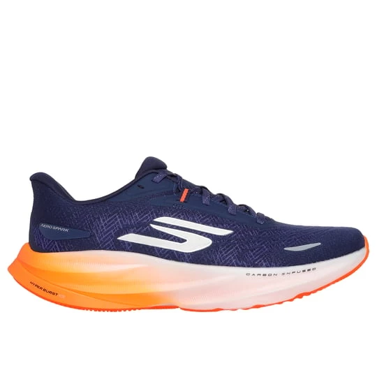 Foto del prodotto Skechers Uomo Aero Spark Sneaker in Blu Navy Blue / Arancione, Vegan, Lavabile in lavatrice, Arch Fit, Hyper Burst granatowy