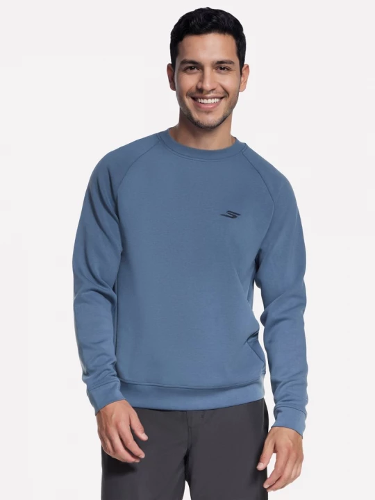 Foto del prodotto Skechers Uomo Cozy Luxe Elevate Crew in Denim, Taglia Piccolo