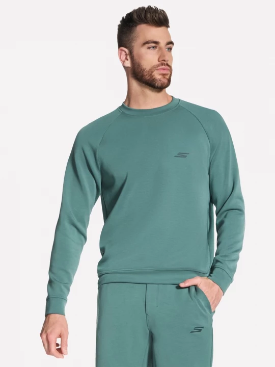Foto del prodotto Skechers Uomo Cozy Luxe Elevate Crew in Grigio / Oliva, Taglia Piccolo