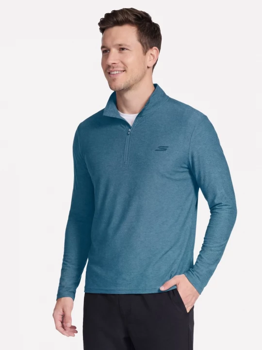 Foto del prodotto Skechers Uomo GO DRI All Day 1 / 4 Zip in Blu Navy Blue / Grigio, Taglia Piccolo granatowy