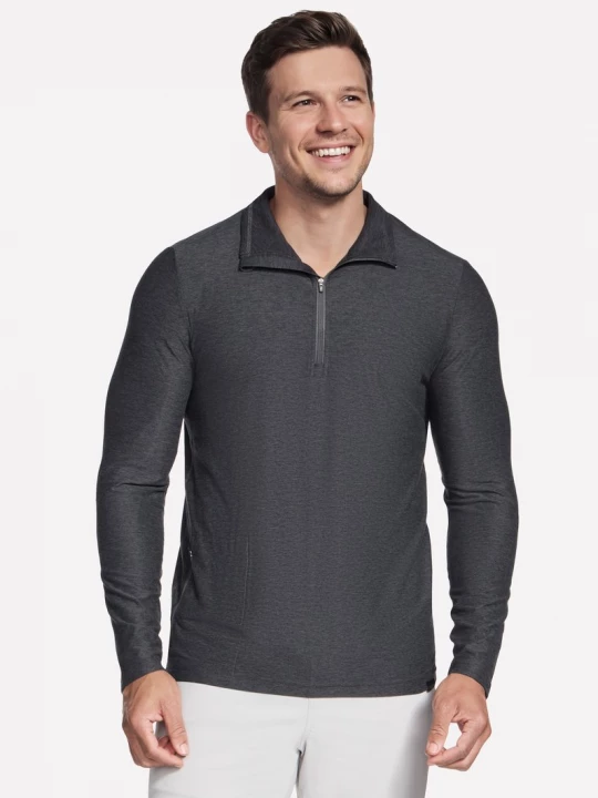 Foto del prodotto Skechers Uomo GO DRI All Day 1 / 4 Zip in Nero / Carbone, Taglia Piccolo