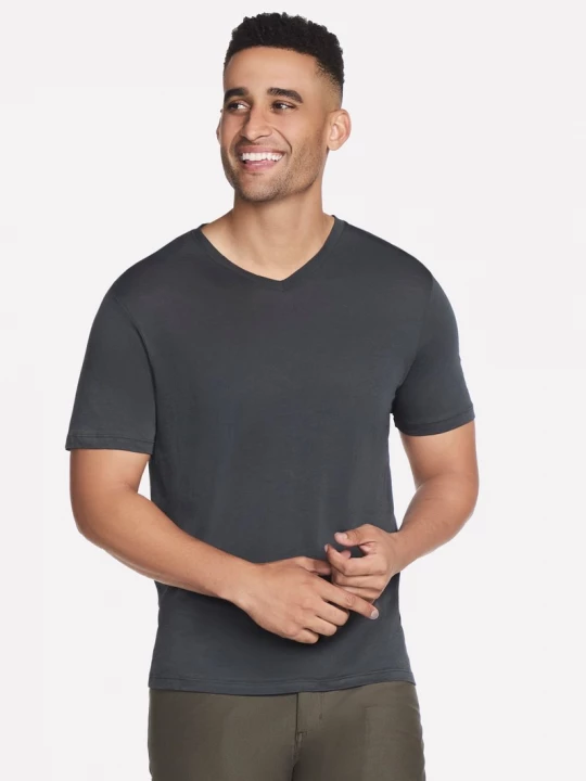 Foto del prodotto Skechers Uomo GO DRI Pima Signature V-Neck in Marrone, Taglia Piccolo