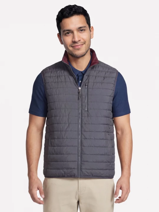 Foto del prodotto Skechers Uomo GO SHIELD Cozy Fit Altitude Reversible Vest in Nero / Carbone, Taglia Piccolo
