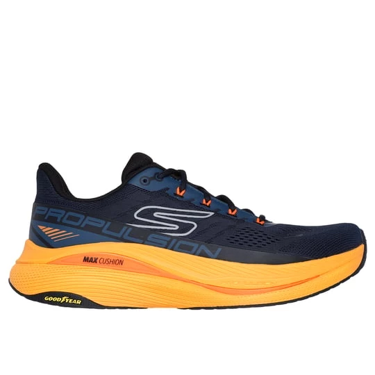 Foto del prodotto Skechers Uomo Max Cushioning Propulsion Sneaker in Blu Navy Blue / Arancione, Vegan, Lavabile in lavatrice granatowy