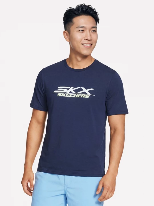 Foto del prodotto Skechers Uomo Motion Maglietta in Blu Navy Blue, Taglia Piccolo