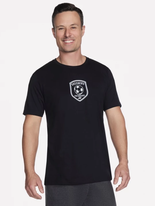 Foto del prodotto Skechers Uomo Performance corto Sleeve maglietta in Nero, Taglia Piccolo