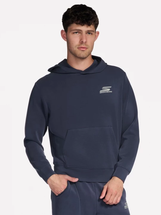 Foto del prodotto Skechers Uomo SKECHCLOUD Elevate felpa con cappuccio in Carbone / Blu Navy Blue, Taglia Piccolo granatowy