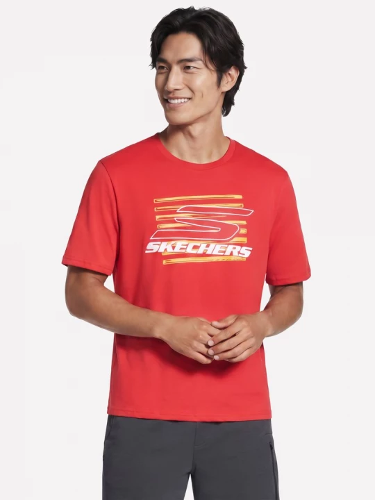 Foto del prodotto Skechers Uomo Split Maglietta in Rosso / Marrone, Taglia Piccolo
