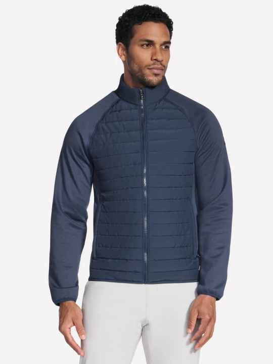 Foto del prodotto Skechers Uomo The Hoodless felpa con cappuccio Hybrid Giacca in Carbone / Blu Navy Blue, Taglia Piccolo granatowy